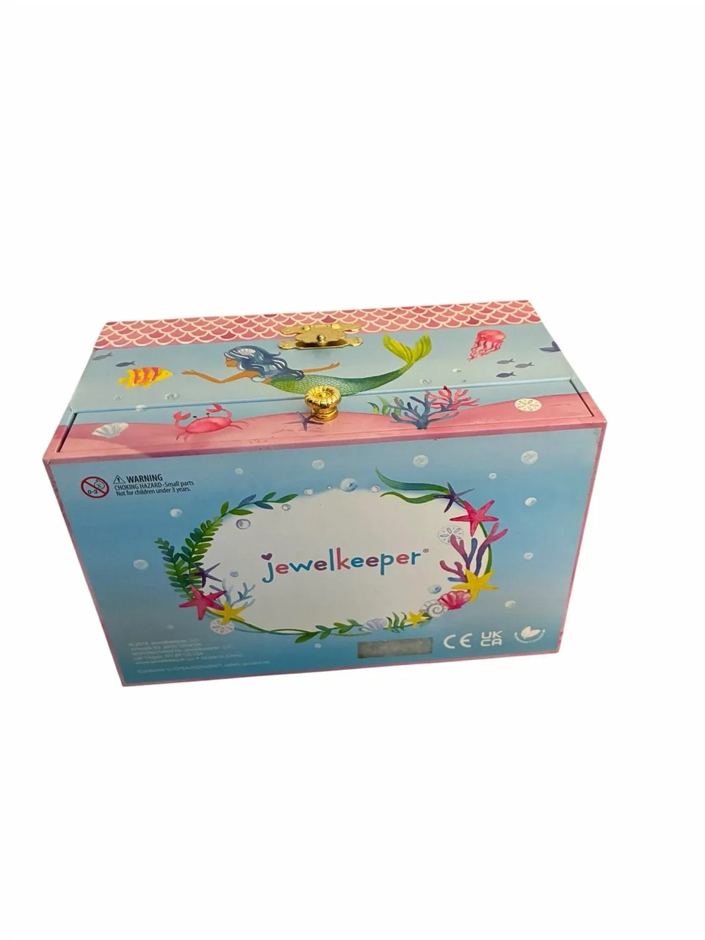Jewelkeeper Mermaid Musical Jewelry Box Blue Pink Under the Sea Spinning Mermaid